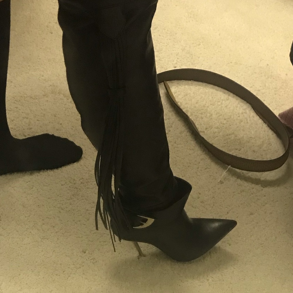 ❤️keeping VERSACE OTK over the knee boots black tassel - Picture 9 of 16